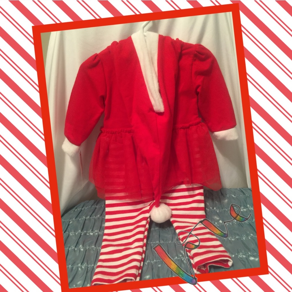 Cat & Jack Baby Christmas Onesie with pixie hood - Picture 3 of 6
